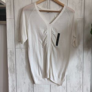 NWT Banana Republic White Short-Sleeve Knit Top